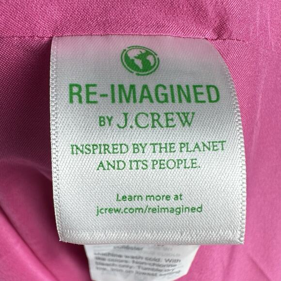 J. Crew Pink Tweed Sheath Dress, Size 12, NWOT, Fringe Collar & Hem - Picture 6 of 16